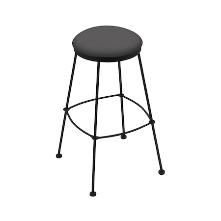 Holland Bar Stool Co 25" Stationary Counter Stool, Black Wrinkle, Canter Storm Seat 303025BW004